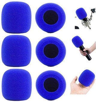 Fundas de espuma azules para micrófono