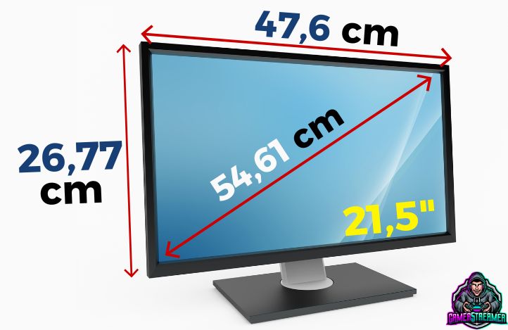 cuanto mide un monitor de 21,5 pulgadas